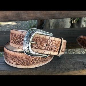 Leather belt unisex leather